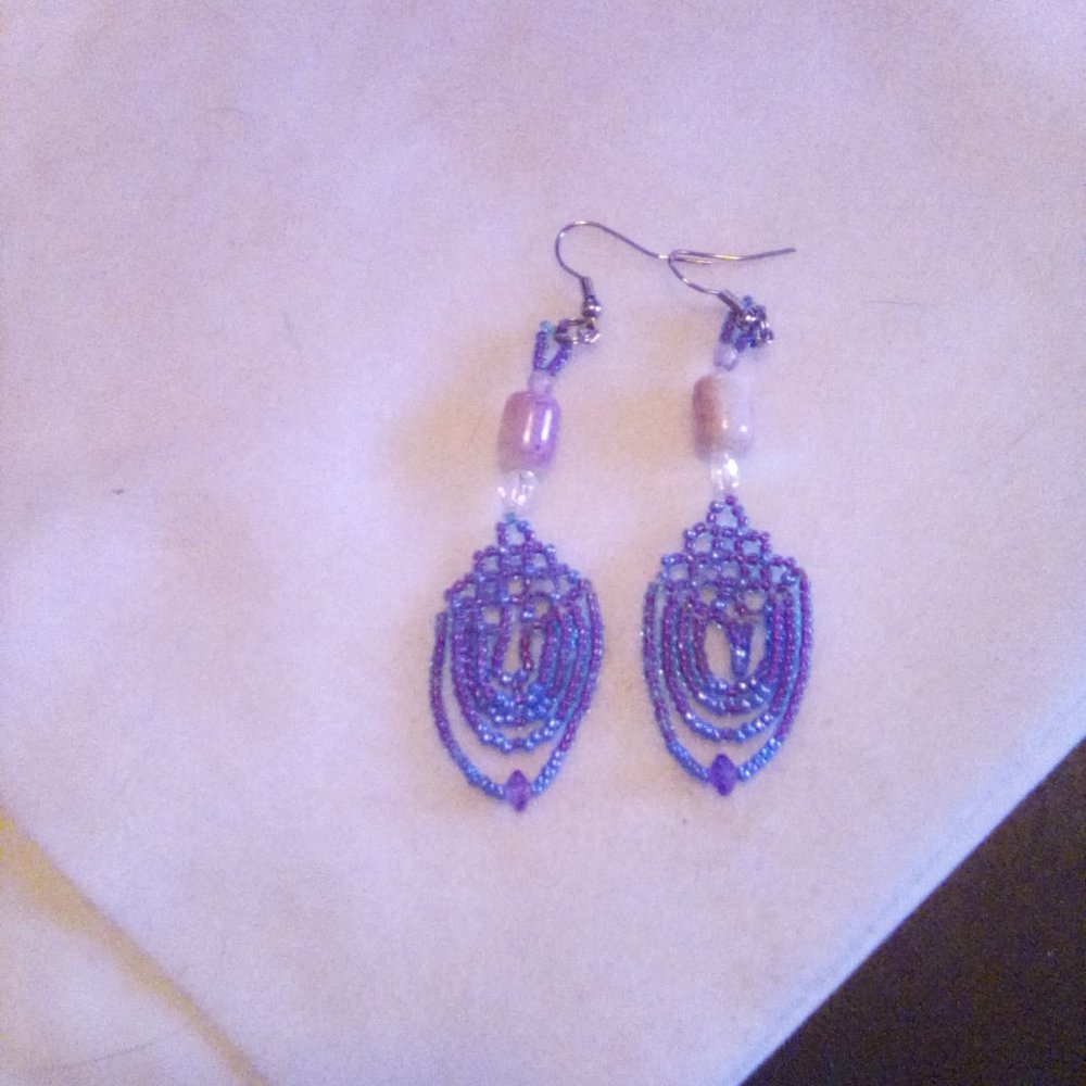 Hand Crafted  Light Purple Earrings